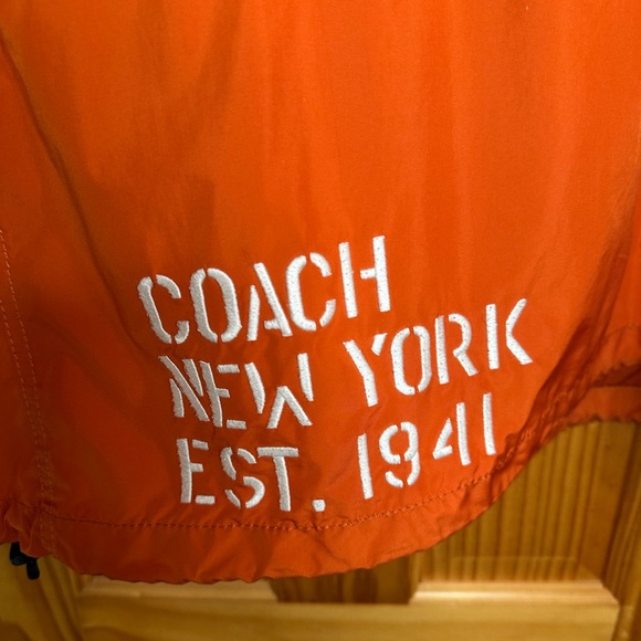 Coach Orange Removable Sleeve Wind-breaker Jacket - Picture 4 of 10